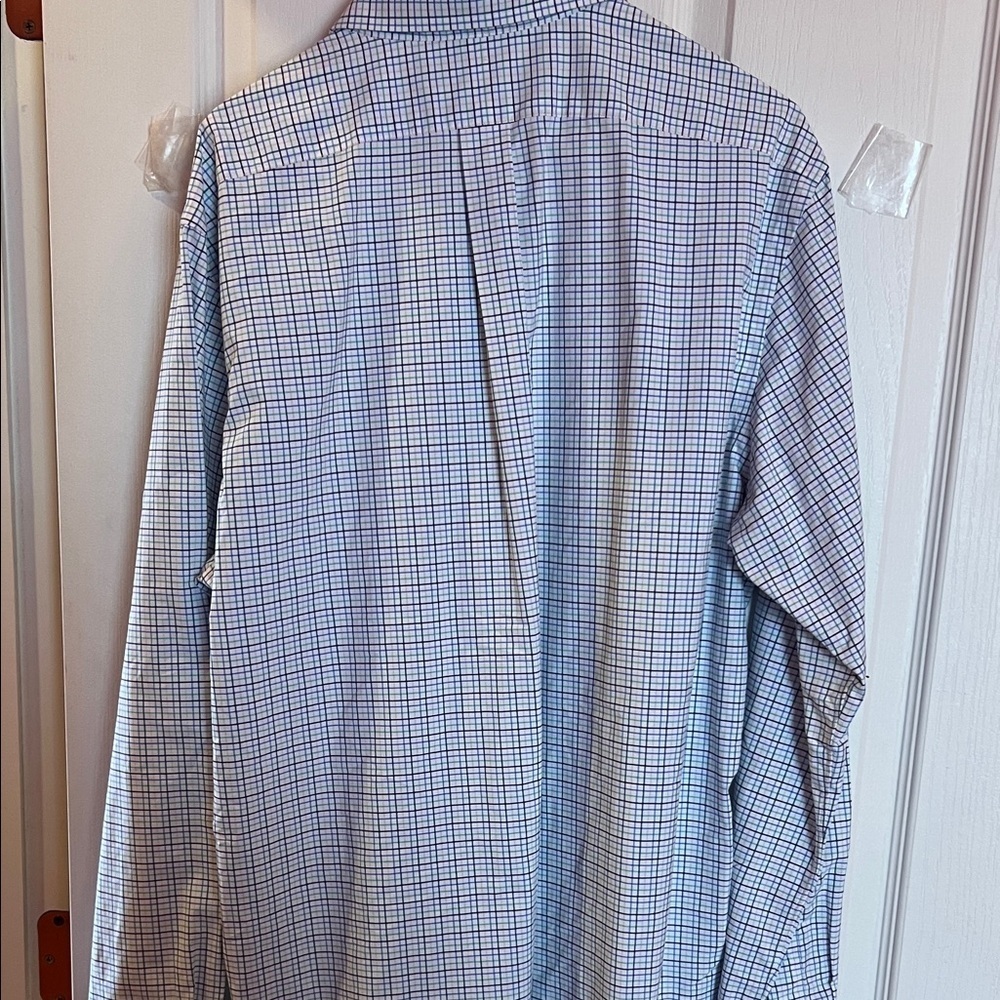 Ralph Lauren White Button-Down Shirt with Blue & Green Pink Grid XL - Picture 5 of 7
